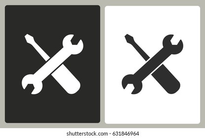 Tool - black and white vector icons. Illustration isolated for graphic and web design.