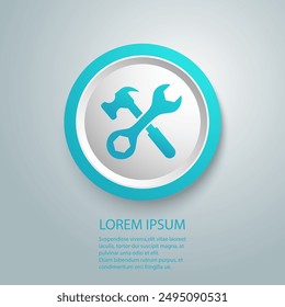 Tool blue icon symbol vector 