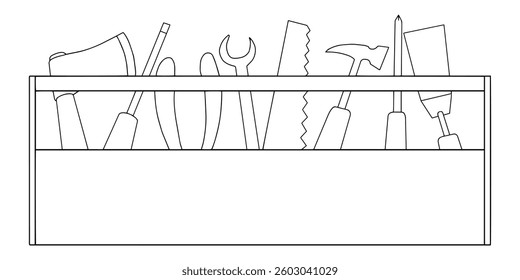 Tool box black white isolated graphic illustration vector 