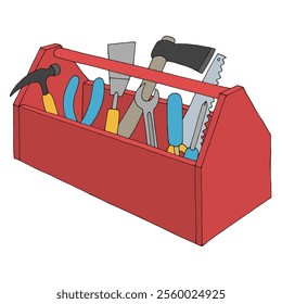 Tool box color isolated graphic illustration vector 