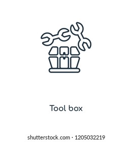 Tool box concept line icon. Linear Tool box concept outline symbol design. This simple element illustration can be used for web and mobile UI/UX.