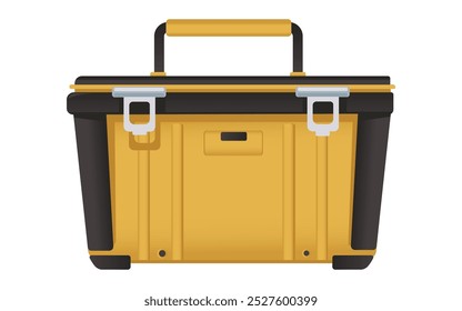 Tool box design in yellow and black colors. Vector illustration