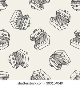 Tool Box Doodle Seamless Pattern Background