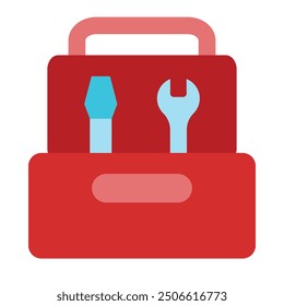 Tool Box Flat Icon Design For Personal nad Commercial Use