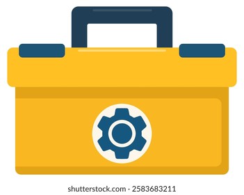 Tool box flat icon isolated on white background.