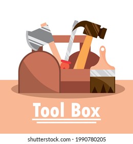 tool box hammer brush poster