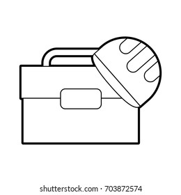 tool box with helmet