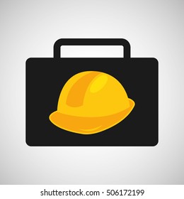 tool box helmet construction icon design vector illustration eps 10