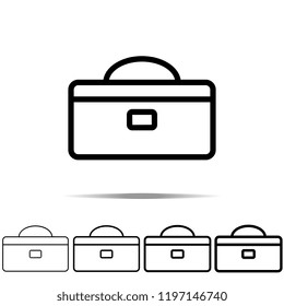 Tool box icon in different shapes, thickness. Simple outline vector of web for UI and UX, website or mobile application