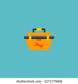 Tool box icon flat element. Vector illustration of tool box icon flat isolated on clean background for your web mobile app logo design.
