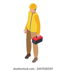 Tool box icon isometric vector. Man instrument. Person work