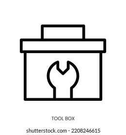 tool box icon. Line Art Style Design Isolated On White Background