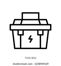 tool box icon. Line Art Style Design Isolated On White Background