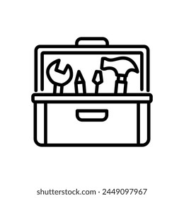 tool box icon in line style, isolated background