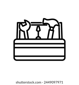 tool box icon in line style, isolated background