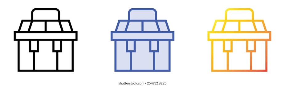 tool box icon. Linear, Blue Fill and Gradient Style Design Isolated On White Background