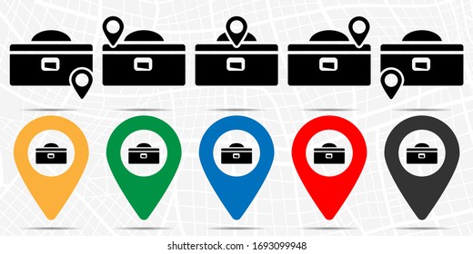 Tool box icon in location set. Simple glyph, flat illustration element of web, minimalistic theme icons