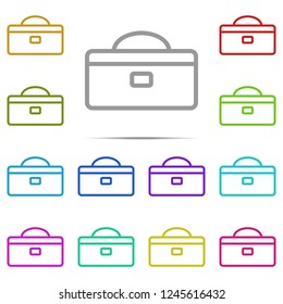Tool box icon in multi color. Simple outline vector of web, minimalistic set for UI and UX, website or mobile application