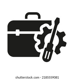 Tool box icon. Toolbox, toolkit and instrument. Fixing, repair and renovation vector illustration