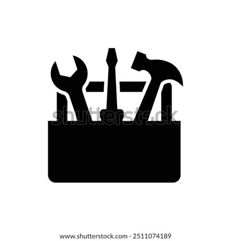 Tool box icon. Toolbox, toolkit, instrument vector icon. Toolbox Tools vector flat icon.