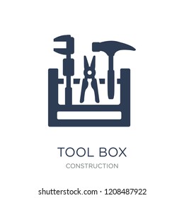 Tool box icon. Trendy flat vector Tool box icon on white background from Construction collection, vector illustration can be use for web and mobile, eps10