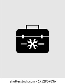 DISEÑO DE LOGOTIPO DEL VECTOR DEL ICONO DE LA CAJA DE HERRAMIENTAS