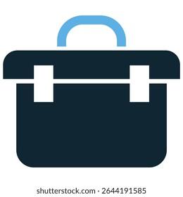 Tool box icon vector, a symbol of repair, maintenance, and DIY projects. Perfect for themes of home improvement, craftsmanship, professional services, and handy work.