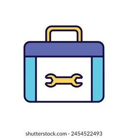 tool box icon with white background vector stock illustration