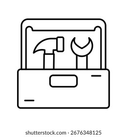 Icono de caja de herramientas con fondo blanco Ilustración de stock de Vector