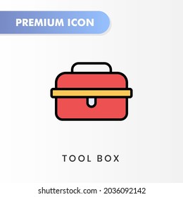 tool box icon for your website design, logo, app, UI. Vector graphics illustration and editable stroke. tool box icon lineal color design.