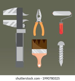 tool box include pliers screw brush