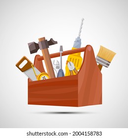 Tool box isolated on a white background. Vector icon.