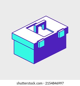 Tool Box Isometric Vector Icon Illustration