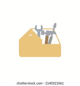 Icono de línea de cuadro de herramientas. Caja de herramientas, kit de herramientas, herramienta, ilustración vectorial.