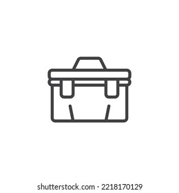 Tool Box Line Icon. Linear Style Sign For Mobile Concept And Web Design. Tool Box Case Outline Vector Icon. Symbol, Logo Illustration. Vector Graphics