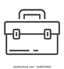 Icono de línea del cuadro de herramientas en fondo blanco
