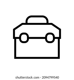Tool box line icon, Toolbox vector logo isolated on white background