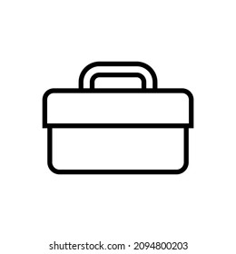 Icono de línea del cuadro de herramientas, logotipo del vector del cuadro de herramientas aislado en fondo blanco