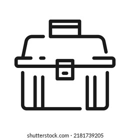 Tool box line icon. Toolbox, toolkit, instrument. Fixing, repair and renovation vector illustration