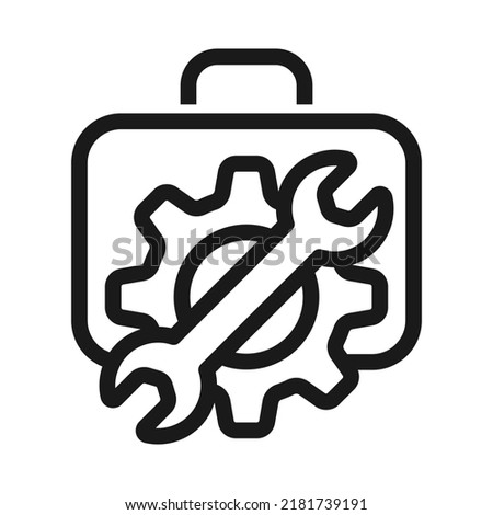 Tool box line icon. Toolbox, toolkit, instrument. Fixing, repair and renovation vector illustration
