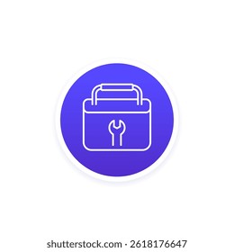 tool box line round icon