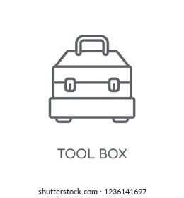 Tool box linear icon. Modern outline Tool box logo concept on white background from Construction collection. Suitable for use on web apps, mobile apps and print media.