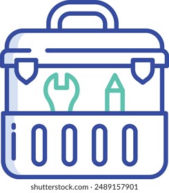 Tool Box outline color vector illustration
