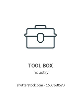 Tool box outline vector icon. Thin line black tool box icon, flat vector simple element illustration from editable industry concept isolated stroke on white background