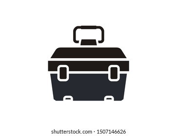 Tool box simple icon. Black and white