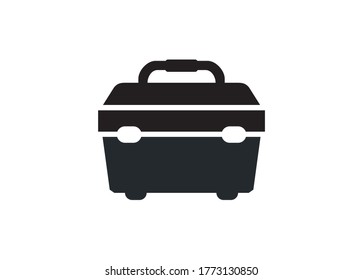 Tool box. Simple icon in black and white.