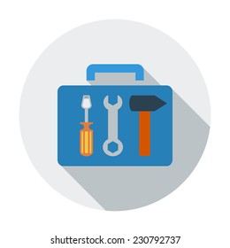 Tool box. Single flat color icon. Vector illustration.
