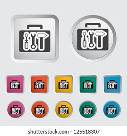 Tool box single icon. Vector illustration.