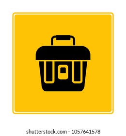 tool box symbol in yellow background