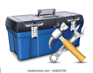 Tool Box And Tools. Vector Illustration